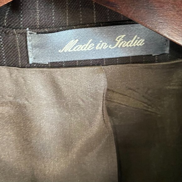 Oscar De La Renta Mens Suit Blazer Jacket Size 40S Wool Pinstripe Three-Button - Picture 11 of 16